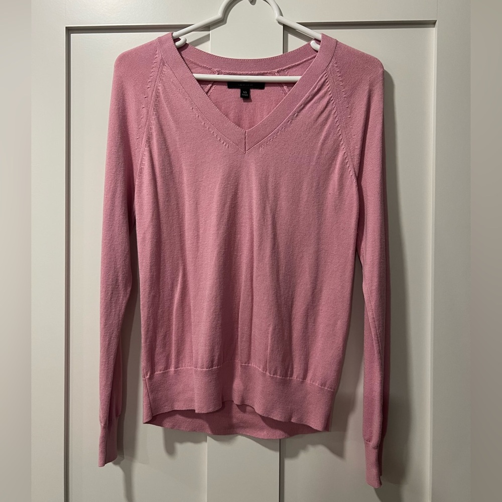 Banana Republic Forever Sweater Pink V-Neck Sweater